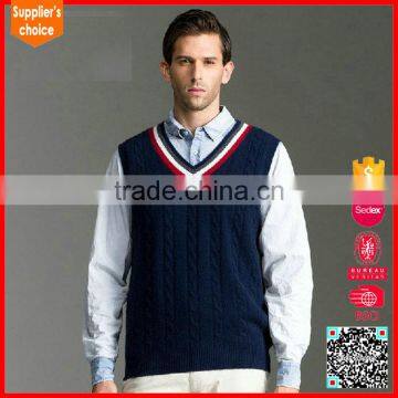 2017 New design cable knit mens jumper school uniforms sweater vest