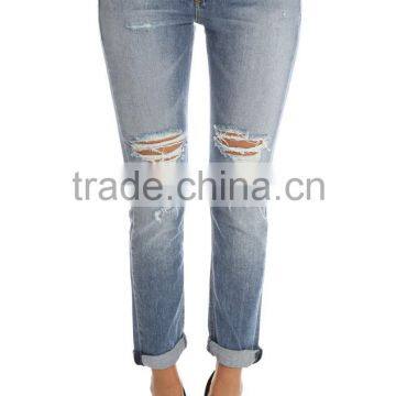 Ripped Denim Jeans ,ripped Jeans Denim,red Blue Denim Brand Jeans photo-4