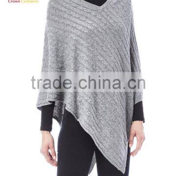 Fashionable Knitted Best Cashmere Poncho Sweater Cashmere Poncho Wrap photo-3