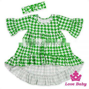 New Arrive Children Clothing Ruffle Girl Latest Dress With Bow Headband Designs Photos Baby Frock Pictures photo-3