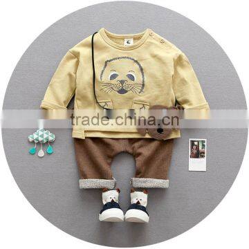 S17675A Children Clothes Boy Clothing Set Long Sleeve Tops+pants Baby Boy Clothes 2pcs Set photo-2