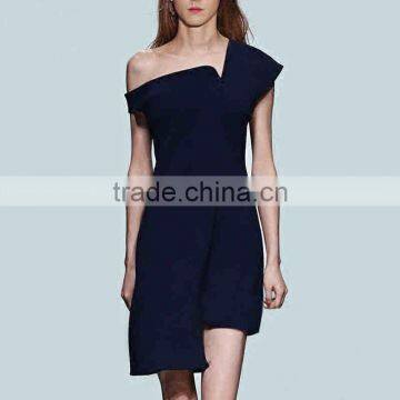 Z&M Women's 2017 long one piece dress black dress office lady dress