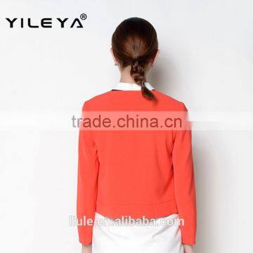 O Neck Single Breast Designed Red Fashion Casual Women European Italy Style Jackets on Sale photo-2
