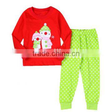 Christmas red snowman printed pajamas kids clothing for boys and girls