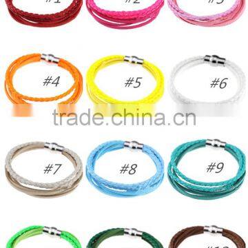 PU LEATHER WITH SUEDE CORD BRACELETS
