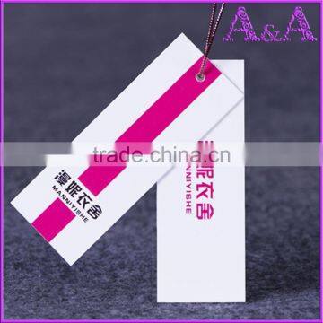 Custom High Quality Garment Paper Hang Tag With Flower Silk Ribbon