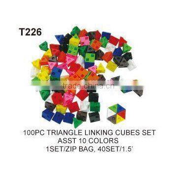 100 pcs Triangle Linking Maths Cubes Blocks toys