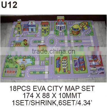 18 pcs EVA Foam City Map Puzzle Mat