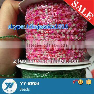 Wholesale Beaded garment loose beads/ cording bead / cheap china glass beads roll cording thread