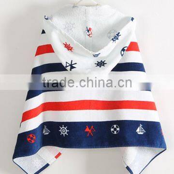 Cartoon Printed Towel For Kids In Cotton Velour Material Custom Print Animal Hooded Poncho Towel photo-4