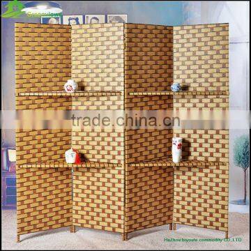 High quality paper rope woven decoration screens beautiful woven office wall partitions soundproof room divider GVSD009