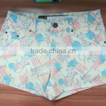 2015 new design tight custom shorts europe printing woman shorts with studs