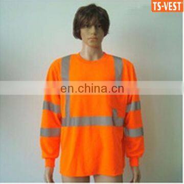 Wholesale Breathable Reflective 100% Cotton Safety Orange Shirt