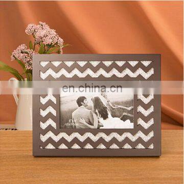 Chevron Photo Frames with Gold or Silver Glitter