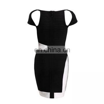 90% Rayon 9% Nylon 1% Spandex Bandage Dress Fashion Mature Ladies Dress Model photo-3