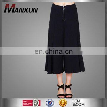 New Design Simple Black Wide Leg Pants High Quality Women's Pants