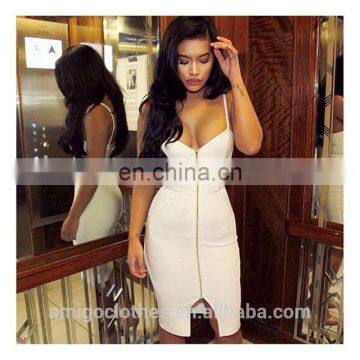 Amigo 2017 New Design Black Spaghetti Strap Slit Midi Bandage Dress Sexy Evening Dresses for Girls Party photo-5