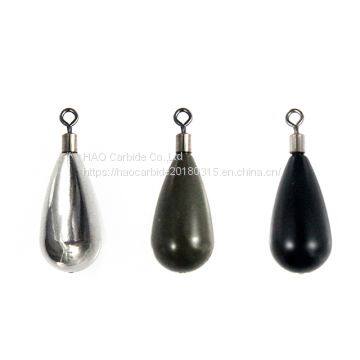 Wholesale down shot fishing siker tungsten tear drop shot weight