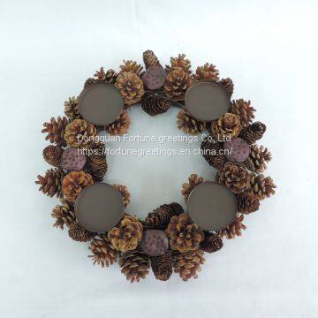 Artificial christmas candle holder