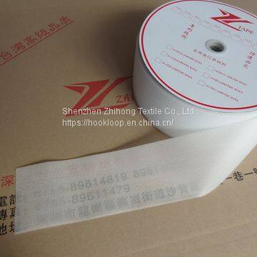 Clear n0-napped loop nylon fastener tape silk-screen logo print for sports equipment