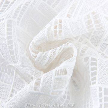 Punch Hole Embroidered White Cotton Lace Embroidery Fabric photo-2