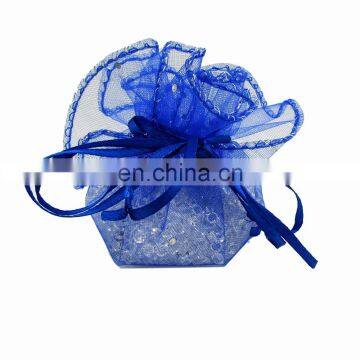 Transparent lavender round mini organza jewelry bag for sachet