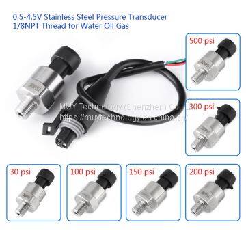 Manufacturer Direct -14.5-15PSI 0-300PSI NPT1/8 Customized Water Pressure Sensor IP65 For Air Fuel Gas Oil Liquid photo-3