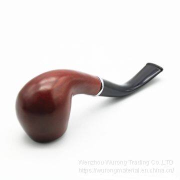 150mm Length Wooden Resin Short Tobacco Pipe With Big Red Round Head for Smoking photo-3