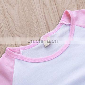 2019 Summer Easter Day Pink Girls Bunny Tops Tshirt & Love Heart pp Pants 2pc Set 4-8years photo-4