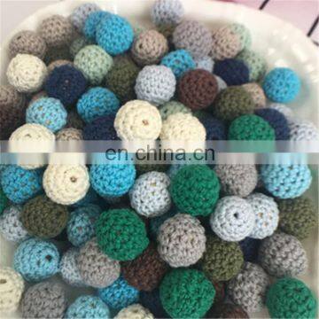 Organic Cotton Handmade 16 mm Teething Crochet Wooden Beads photo-5