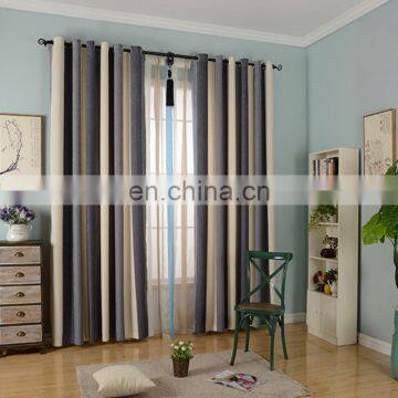 Wholesale Cheap Price Custom Thick American Style Stripe Patchwork Chenille Fluffy Fabric Shade Curtain With Attached Valance photo-2