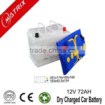 12V 72ah Best Price Dry Car Battery