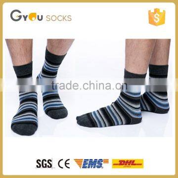 Fashion men cotton stripes tube socks in high materials