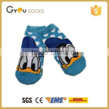 Wholesale Hot feshion blue cute donald duck feather yarn girl sock