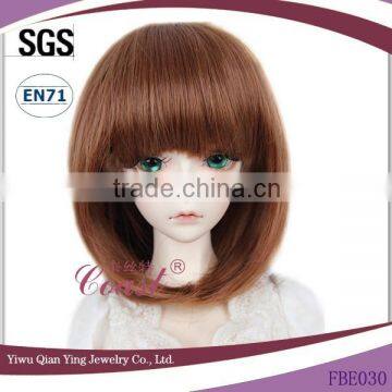 cute brown short straight bob doll wigs for 1\/4 BJD dolls