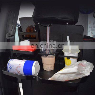 Drop Shipping Universal Car Seat Back Food Tray Folding And Lift Dining Table Drink Water Cup Phone Mount Multifunction photo-4