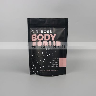 Custom design stand up smell proof laminated foil mylar body scrub packaging bags