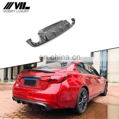 For 2018 INFINITI Q50 Base carbon fiber rear diffuser bumper Spoiler Chin Lip