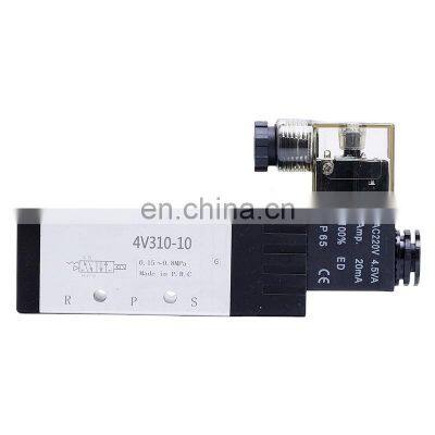 4V310-10 Single Electrical Control 4V Series 5/2 Way Stainless Steel DC12V/24V AC110V/220V Pneumatic Solenoid Coil Valve