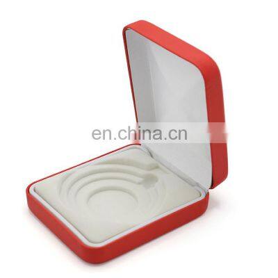 Hot Sell Custom Logo Pu Leather Red Gift Packaging Medal Box