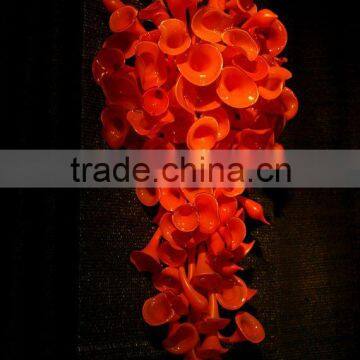 Elegant Indoor Decor Glass Flower Red Wall Lamp