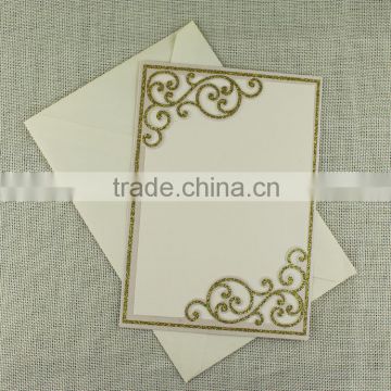 Wholesale 2016 Glitter Powder Marriage Ceremony Golden Wedding Invitation