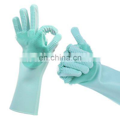 HY Colorful Silicone Scrubber Heat Resistant Dishwashing Glove