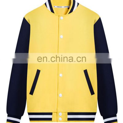 Baseball lettermen varsity jacket for men with leather sleeve custom embroidery patched logo