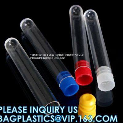 Plastic Test Tube, Round Bottom Transparent PS Plastic Blood Collection Test Tube With Spiral Top, Medical Sterile Male Urethral Swab Polyester Cotton Rayon Tip Metal Handle With PS Transport Tubes photo-3