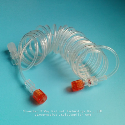 Contrast agent delivery T tube, 300psi - 350psi Computed tomagraphy CT MRI DSA Syringe low pressure spiral Y coiled tubing t-tubing