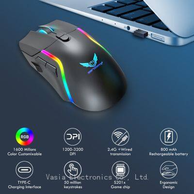 Opto-electronic RGB Lighting 8 Button Gaming Mouse Light Mouse With 3 Side Buttons photo-5
