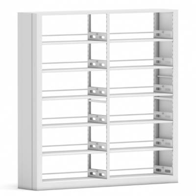 Double column double-sided bookcase