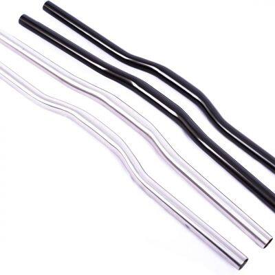 Titanium Handle Bar for Brompton bicycle 7° Riser 25.4mm can fit w3 Sixty Folding Bike Lightweight (TITANIUM COLOR, 560)