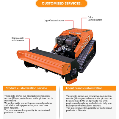 Vigorun Industrial Grade Gasoline Electric Hybrid RC Lawn Mower Robot With 200 Meters Long Distance Control and Flail Cutting photo-4